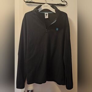 K-SWISS Black Quarter-Zip Fleece Pullover - Size Medium